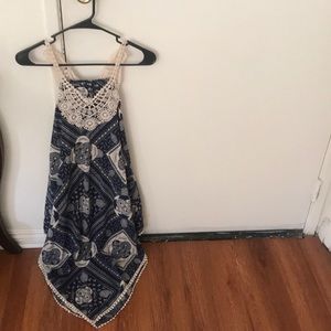 Blue and white beach dress